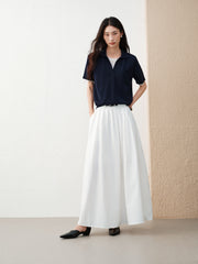 Women's Casual Faux-Layer Knit Short-Sleeve Top