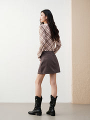 Women's Casual Corset-Waist Denim Mini Skirt