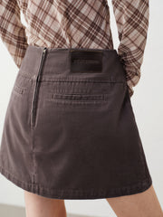 Women's Casual Corset-Waist Denim Mini Skirt