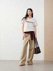 Women's Casual Embroidered Letter Print T-Shirt