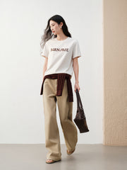 Women's Casual Embroidered Letter Print T-Shirt