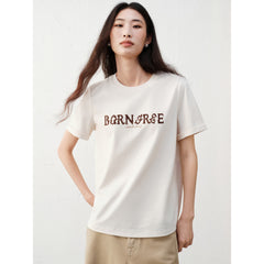 Women's Casual Embroidered Letter Print T-Shirt