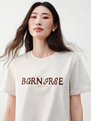 Women's Casual Embroidered Letter Print T-Shirt