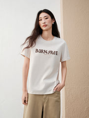 Women's Casual Embroidered Letter Print T-Shirt
