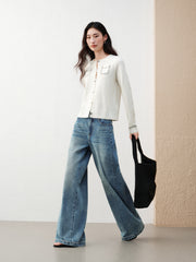 Women's Chanel-Style Diamond-Pattern Knit Cardigan