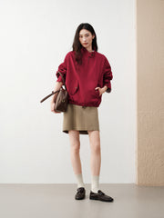 Women's barn-style cropped stand-collar jacket