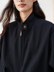 Women's barn-style cropped stand-collar jacket