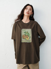 Women's Casual Paneled Long-Sleeve T-Shirt