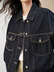 Women's Casual Cropped Cotton Denim Jacket