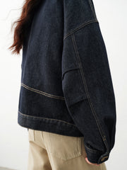 Women's Casual Cropped Cotton Denim Jacket