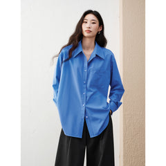 Women's Commuter Lightweight Blue Relaxed Shirt