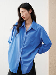 Women's Commuter Lightweight Blue Relaxed Shirt