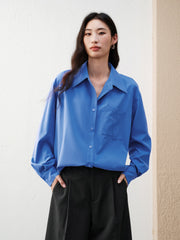 Women's Commuter Lightweight Blue Relaxed Shirt
