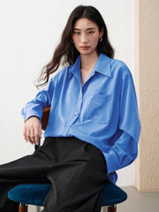 Women's Commuter Lightweight Blue Relaxed Shirt