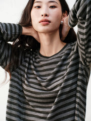 Women's Casual Striped Long-Sleeve Cover-Up