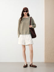 Women's Casual Striped Long-Sleeve Cover-Up
