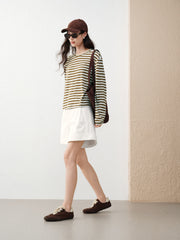 Women's Casual Striped Long-Sleeve Cover-Up