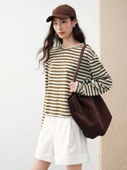 Women's Casual Striped Long-Sleeve Cover-Up
