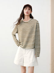 Women's Casual Striped Long-Sleeve Cover-Up