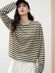Women's Casual Striped Long-Sleeve Cover-Up
