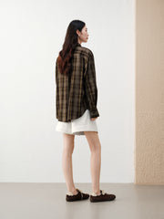 Women's Casual Wheat-Check Shirt