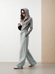 Women's Casual Hooded Slim-Fit Sweatshirt Jacket