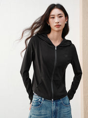Women's Casual Hooded Slim-Fit Sweatshirt Jacket