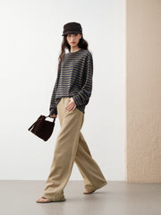 Women's Casual Striped Long-Sleeve Cover-Up