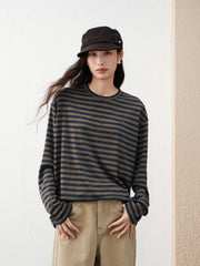 Women's Casual Striped Long-Sleeve Cover-Up