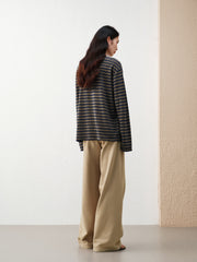 Women's Casual Striped Long-Sleeve Cover-Up