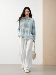 Women's Casual Striped Long-Sleeve Cover-Up
