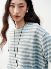 Women's Casual Striped Long-Sleeve Cover-Up
