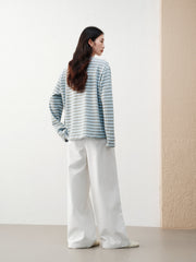 Women's Casual Striped Long-Sleeve Cover-Up