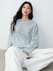 Women's Casual Striped Long-Sleeve Cover-Up