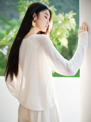 Women's Casual Breathable Seamless-Knit Top