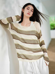 Women's  Casual  Vest and Pullover Two-Piece Set