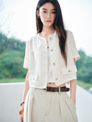 Women's Chanel-Style Short-Sleeve Cardigan
