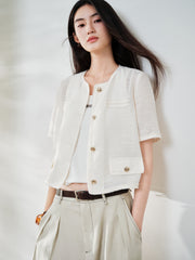 Women's Chanel-Style Short-Sleeve Cardigan