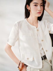 Women's Chanel-Style Short-Sleeve Cardigan