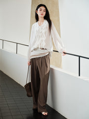 Women's Casual Straight-Wide Leg Tencel Pants
