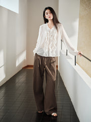 Women's Casual Straight-Wide Leg Tencel Pants