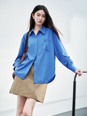 Women's Commuter Lightweight Blue Relaxed Shirt