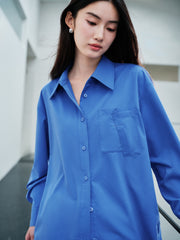Women's Commuter Lightweight Blue Relaxed Shirt