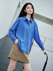 Women's Commuter Lightweight Blue Relaxed Shirt