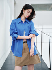 Women's Commuter Lightweight Blue Relaxed Shirt