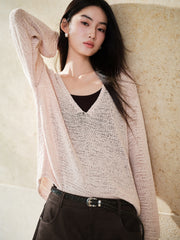 Women's Casual Rose-Latte Lightweight Cover-Up Set