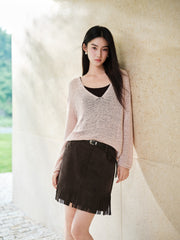 Women's Casual Rose-Latte Lightweight Cover-Up Set