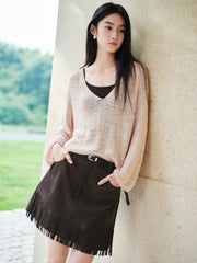 Women's Casual Rose-Latte Lightweight Cover-Up Set