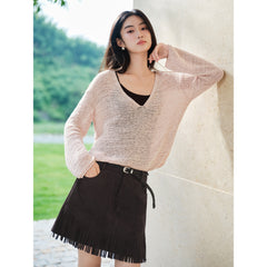 Women's Casual Rose-Latte Lightweight Cover-Up Set