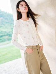 Women's Printed Slimming Knit Cardigan